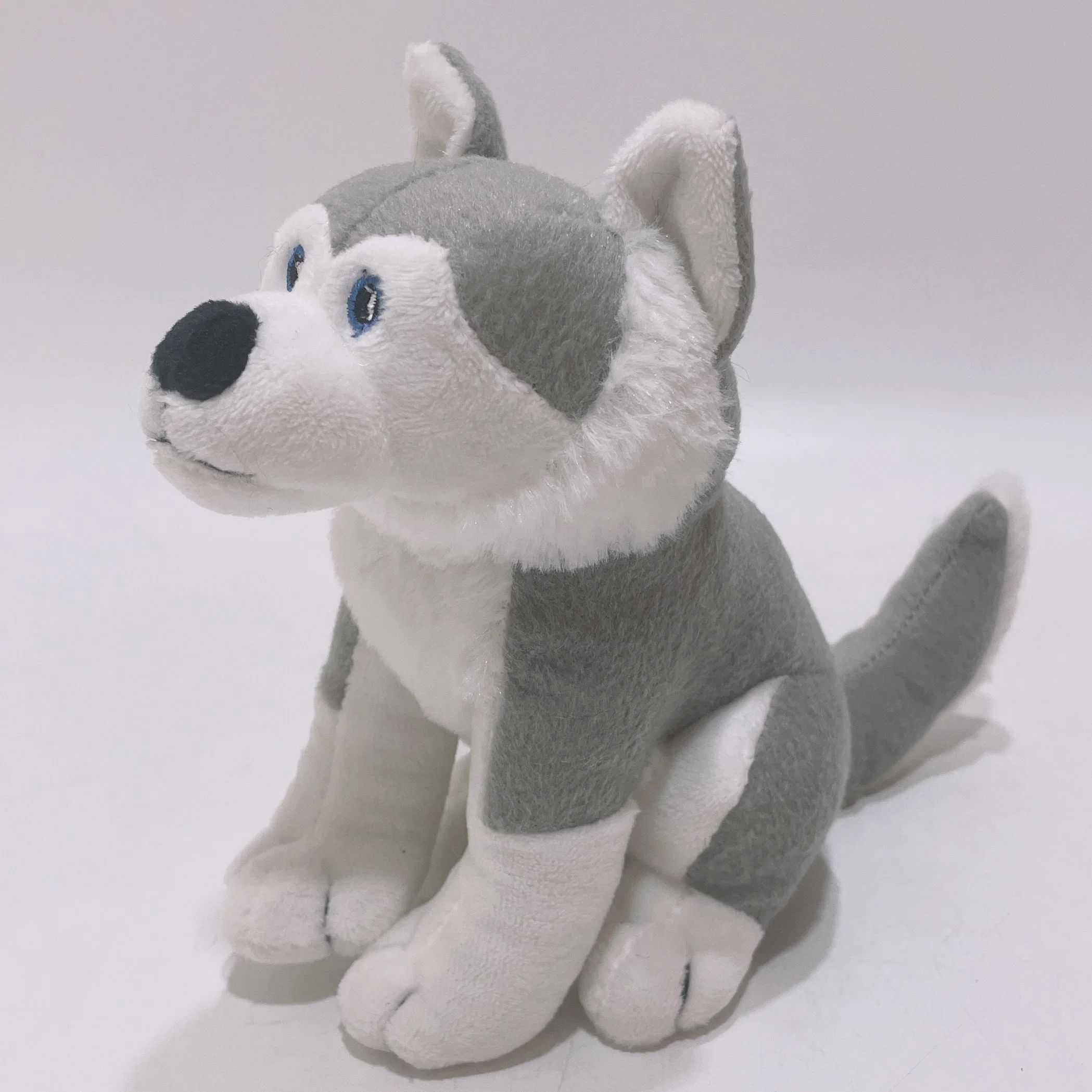 15 Cm Plush Sitting Husky Toy Stuffed Animals in The Snowfield Series Classic Design with BSCI Audit