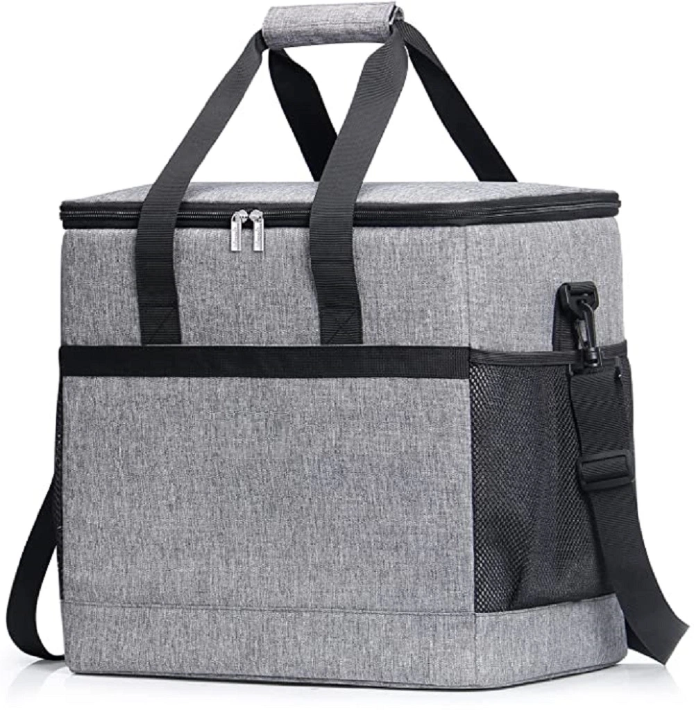 Large Lunch Bag 24-Can (15L) Insulated Lunch Box Soft Cooler Cooling Tote for Adult Men Women, Grey