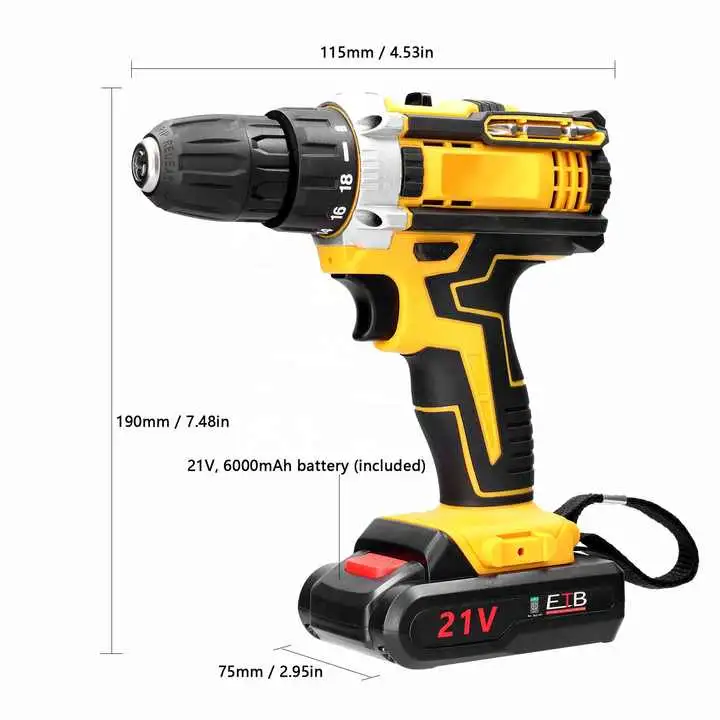 High Power Rechargeable Lithium-Ion Drill Electric Screwdriver Set Impact Drill Power
