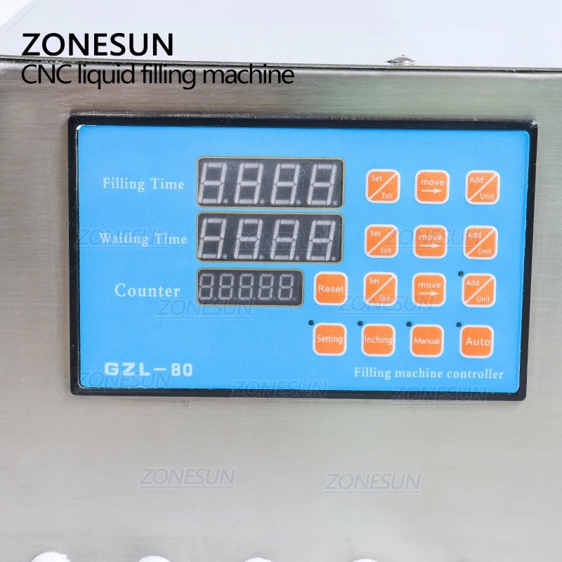 Zonesun 10 Heads Beverages Wine Vinegar Soy Sauce Juice Essential Oil Perfume Hand Sanitizer Toner CNC Liquid Filling Machine