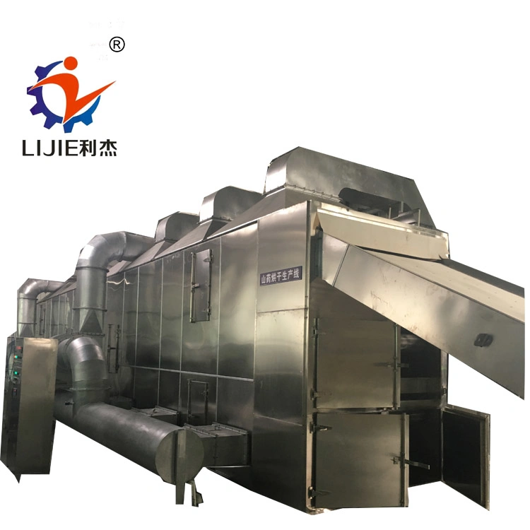 Continute SUS 304 Vegetable and Fruit Multilayer Mesh Belt Type Hot Air Drying Machine