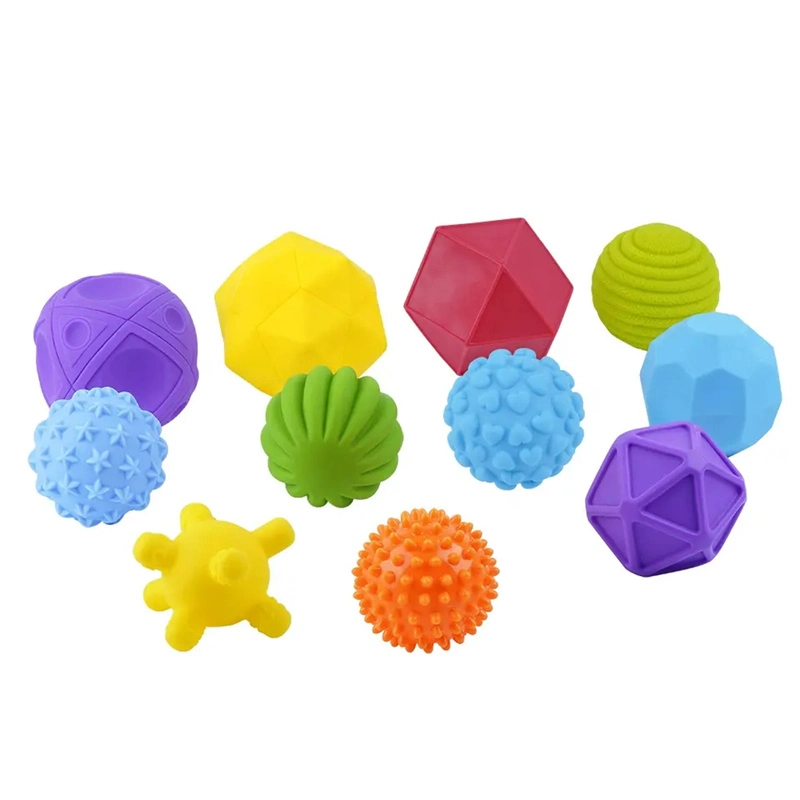 12 PCS con textura de Goma la bola toque sensorial mano juguetes para bebés