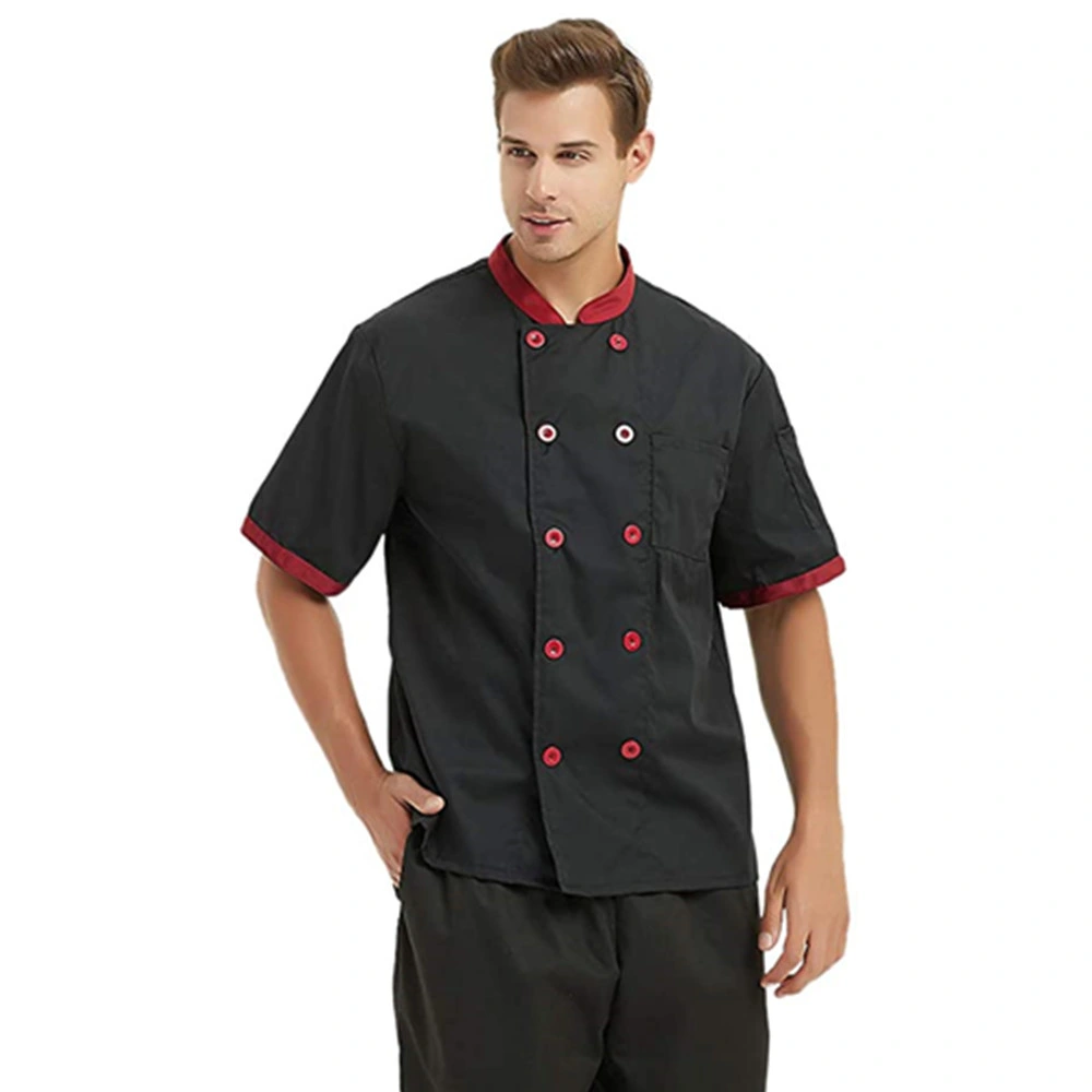 Restaurant White Short Sleeve Chef Jacket Clothes Bar Kitchen Uniform Cool Vent Chef Shirt with Custom Logo