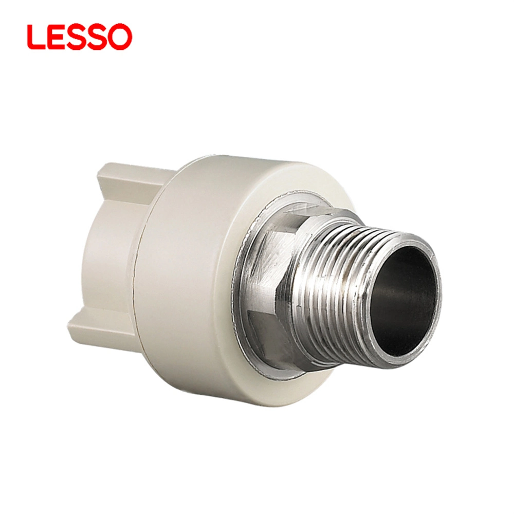 Lesso High Temperature Resistance PPR Pipe Fitting Plastic Male Adaptor Male Thread Adapter