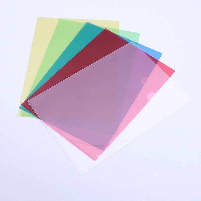 A4 Clear Pocket & Mixed Colors L-Shaped File Folder