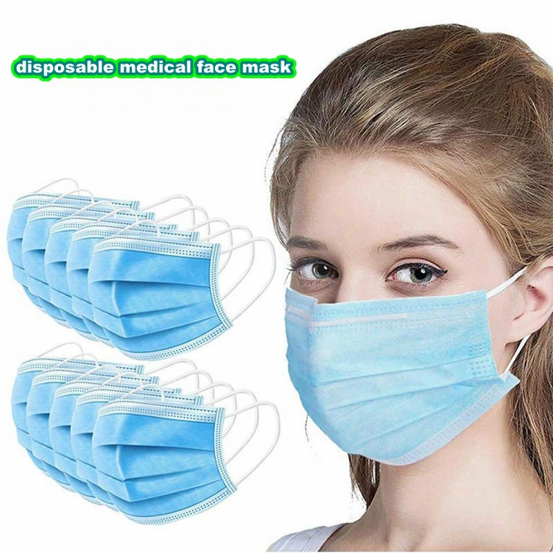 Disposable Protective Mask 3 Layer Ply Non-Wove Filter Mouth Face Mask Cotton Anti Dust Fog Haze Melt Blown Ear Loop Mouth Protective Masks