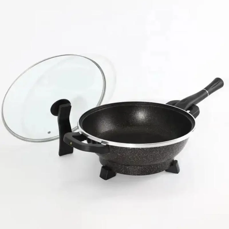 Best Selling 32cm Electric Wok Aluminum Alloy Non-Stick Cooking Pot Kitchen Appliance