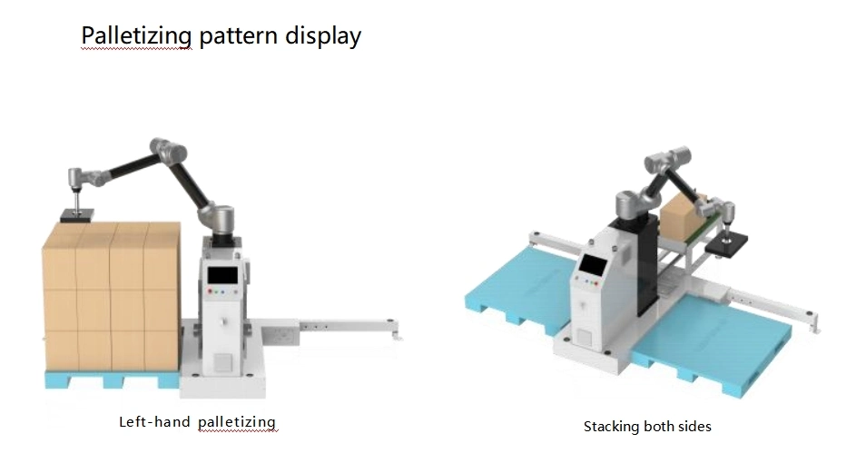 Case Box Liftable Palletizer Packaging Machine for Carton Box with Robot Arm Palletizer for Cartons of Food/Cosmetic/Hardware/Pharmaceutial/Industry Packaging