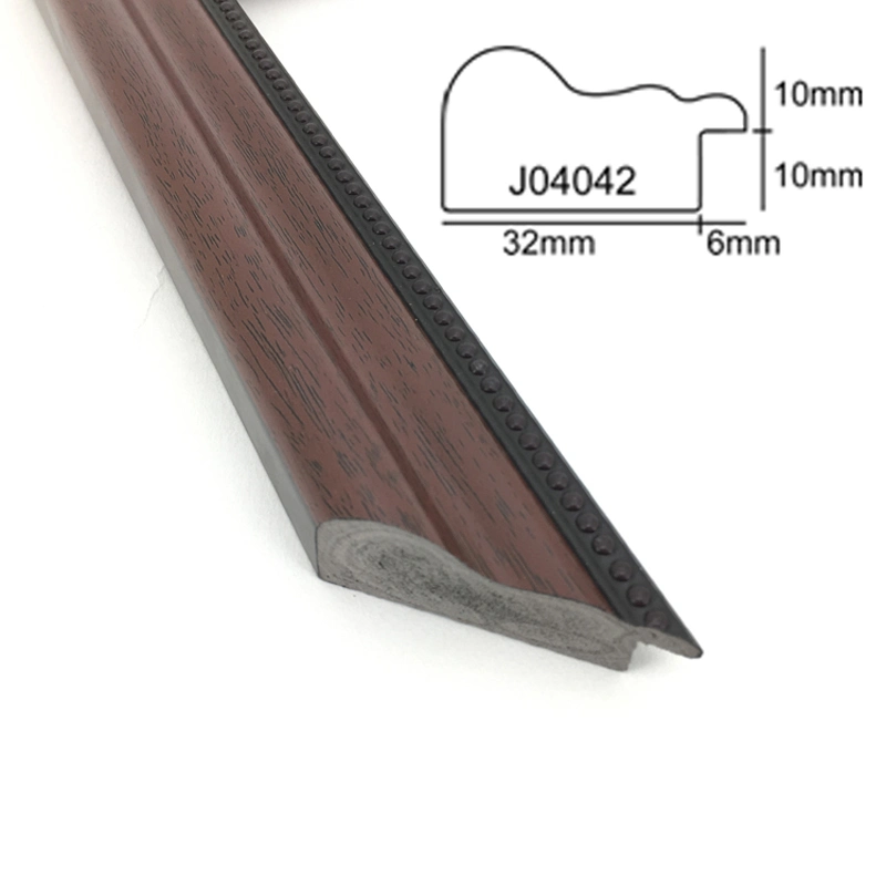 Effet de bois d'art plastique Le plastique PS Picture Frame Cadre de profil de la peinture décoration flotteur de toile de 9 cm de grande taille à plat et surface incurvée de la conception