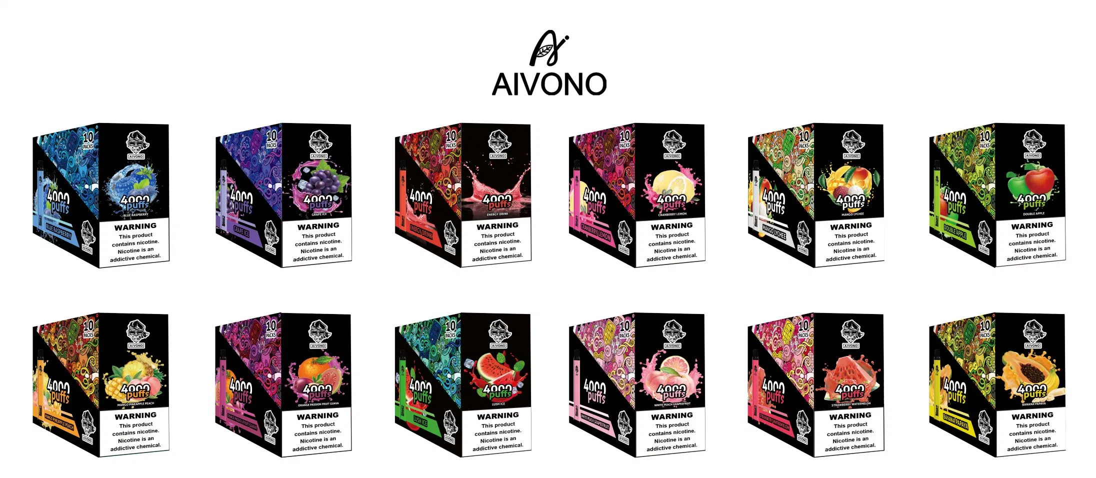 Mayorista de fábrica Aivono Vape Pen E-cigarrillo desechable objetivo Bingo 4000bocanadas 12 sabores Superior vaporizador OEM