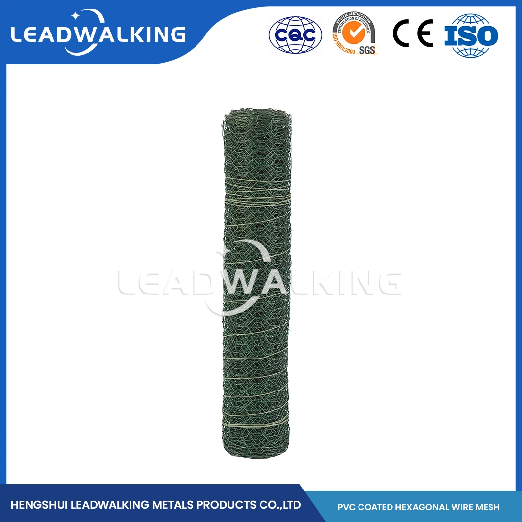 PVC Leadwalking Material de alambre de cobre recubierto de PVC malla de alambre de pollo de 4 pulgadas de China de fabricación de metal galvanizado Netten malla hexagonal