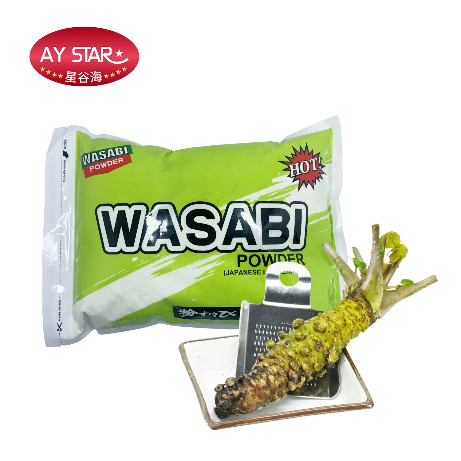 Comida ODM OEM Tempero Wasabi puro granulado de Pó de raiz forte seca