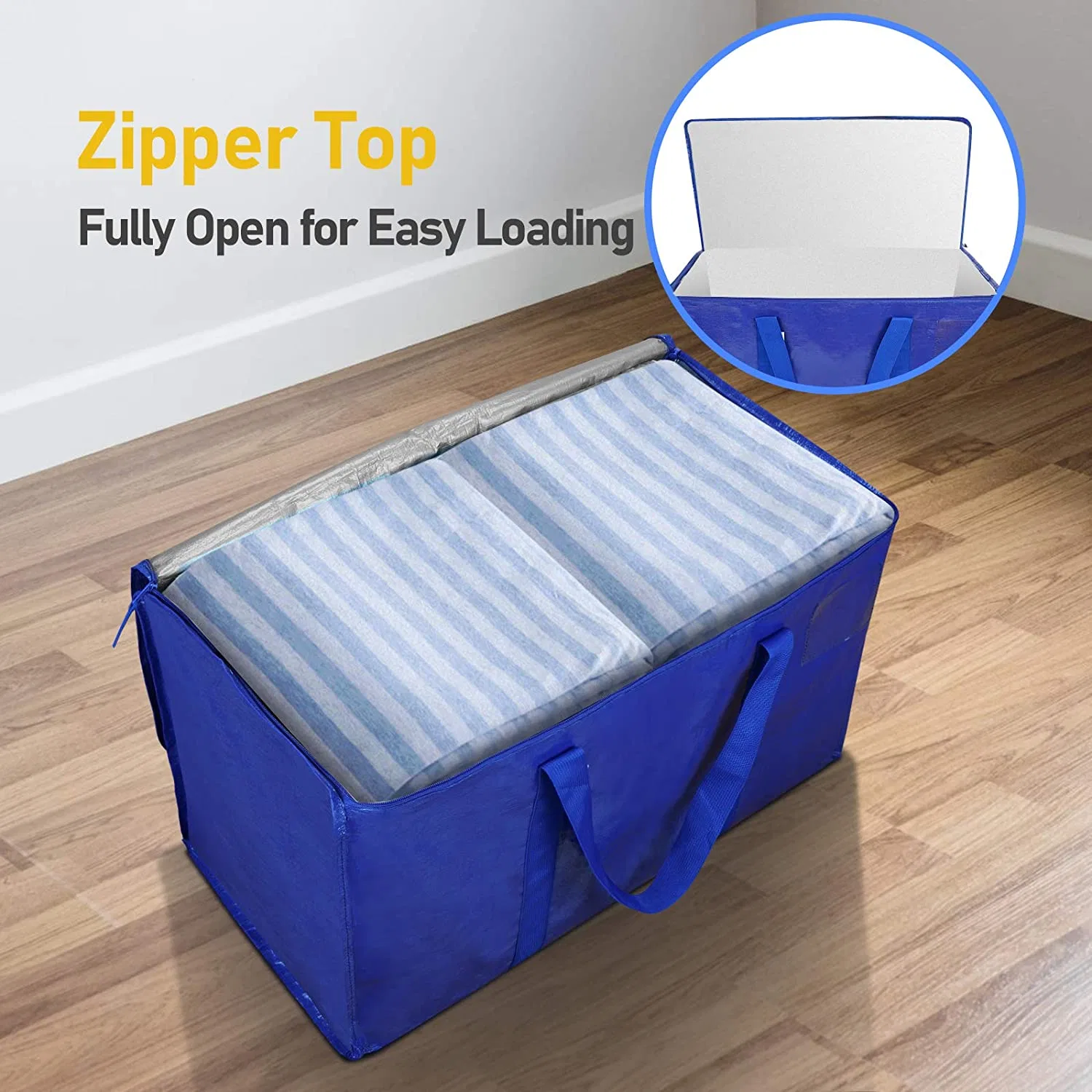 6 Pack Extra Large Moving Bags with Zippers & Carrying Handles