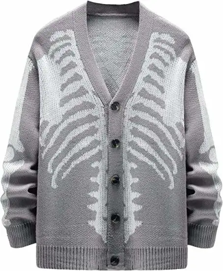 OEM Custom Logo Long Sleeve Jacquard Button Knit Cardigan Women's Sweater