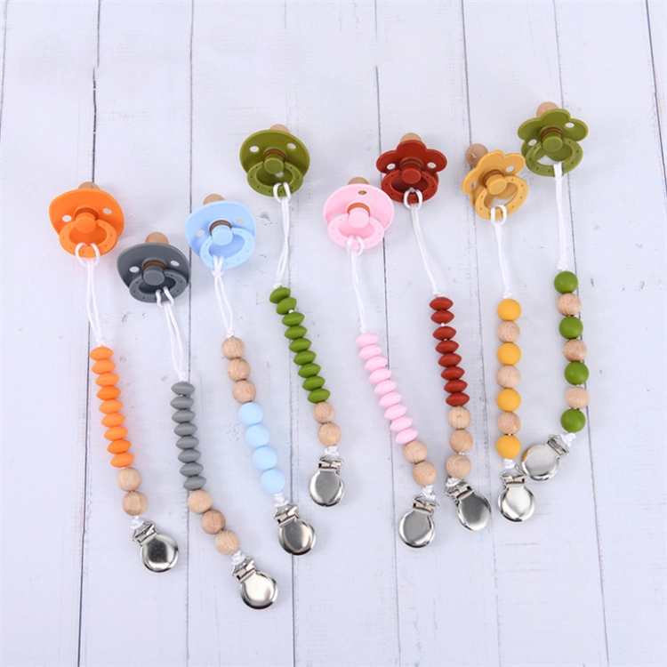 New Silicone Baby Ring Teether Personalized Pacifier Chain Hold Nipple Clips