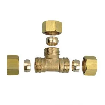 Brass Equal Tee with Brass Ring Comression Fitting Pex-Ai-Pex Piping