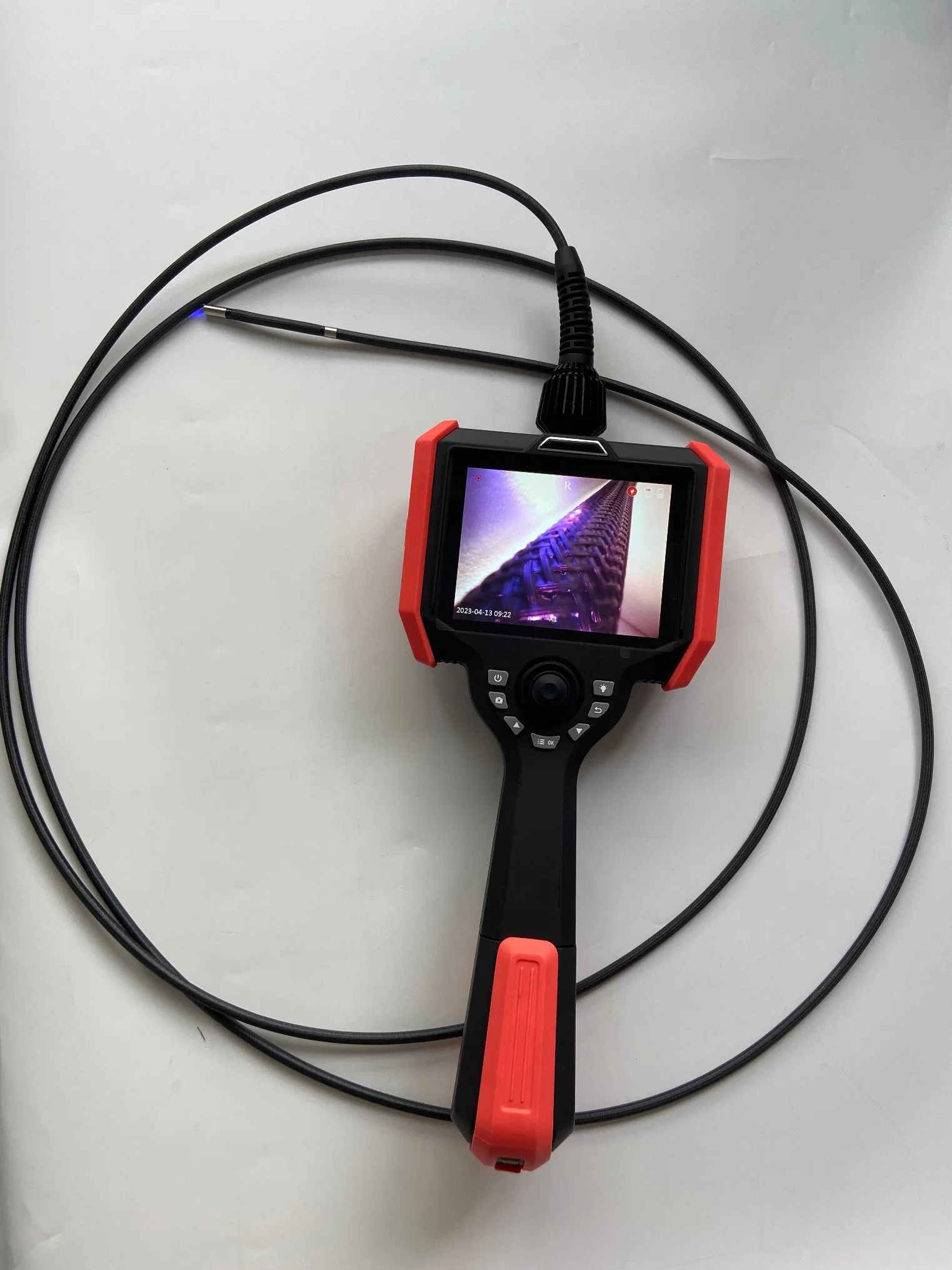 Portable Industrial UV Borescope with Black Light, 365nm UV and Optical Light Source, 360 Degree Joystick Rotation