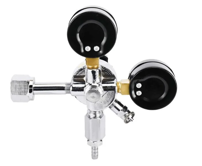 High Free Dual Gauge CO2 Draft Beer 0-60 Psi 0-3000psi Pressure Regulator with Relief Valve