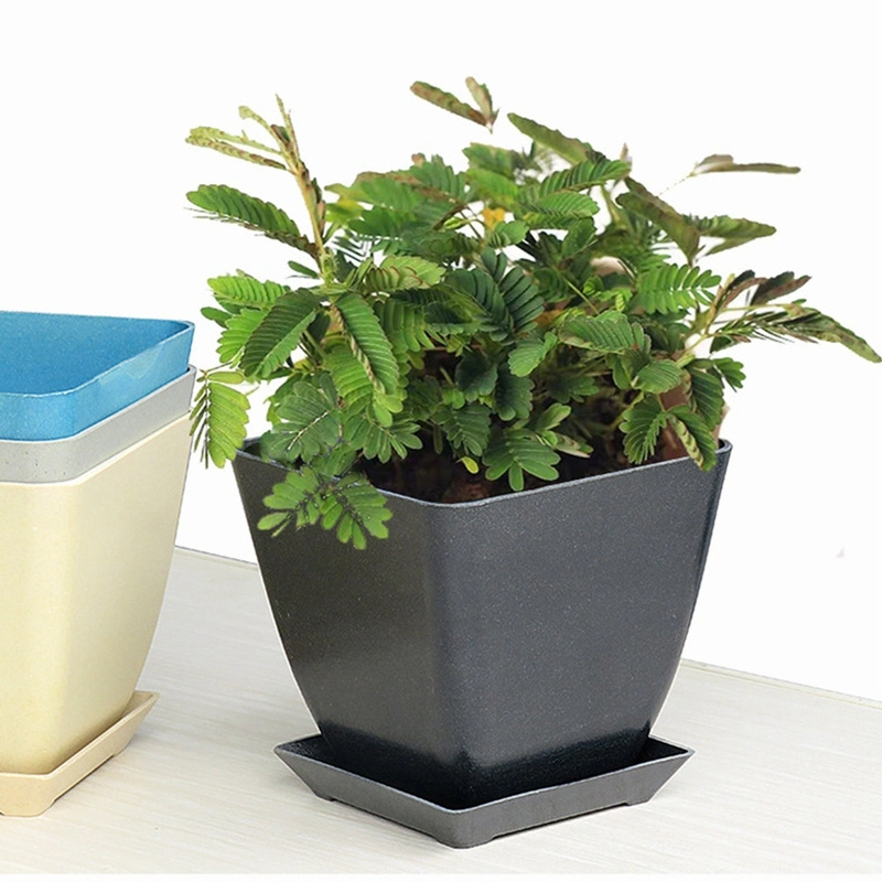 Gray Color Plant Fiber Flower Grow Pots for Gardening