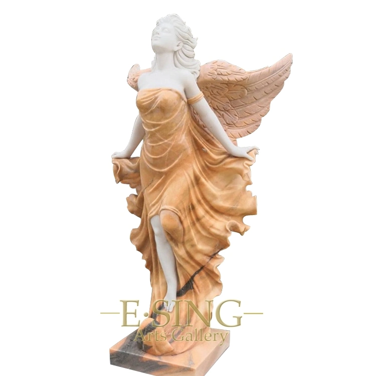 Outdoor Victory of Samothrace Stone Marble Angel Sculpture