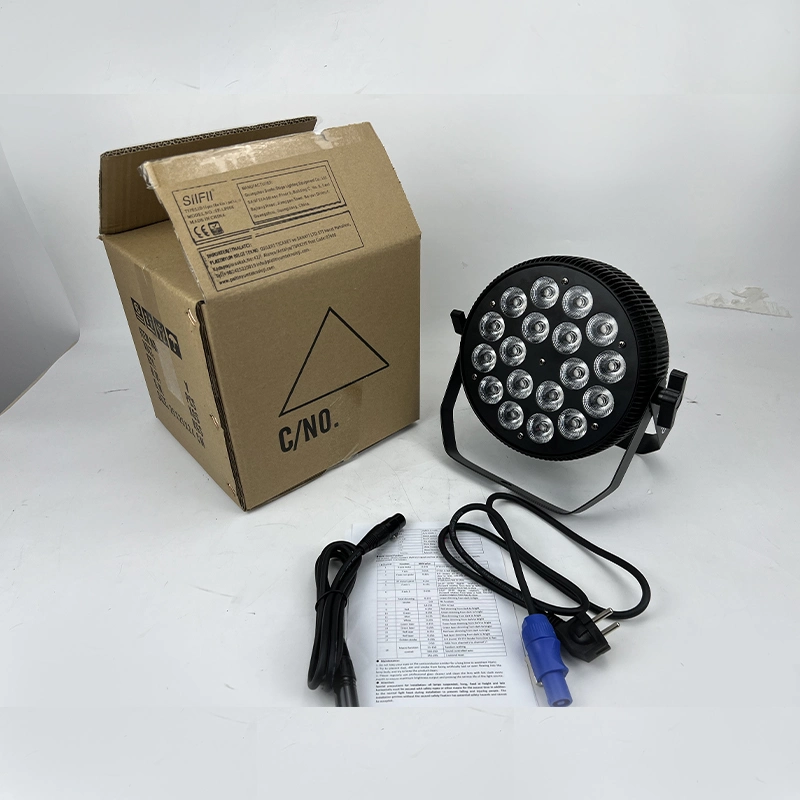 DMX Control 18*10W /12W/15W/18W LED RGBW 4in1 /5in1/ 6in1 Flat PAR Light DJ Party Disco Stage Wash Effect Lighting