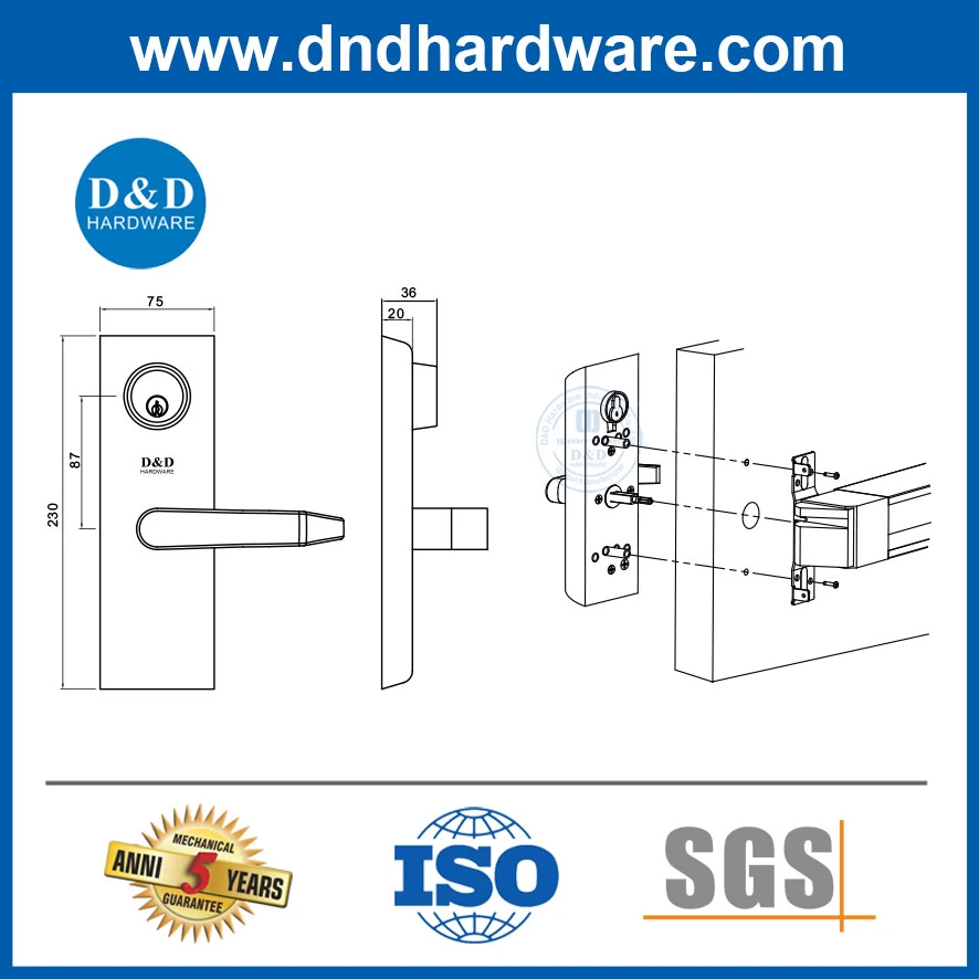 Heavy Duty Door Hardware Classroom Function Feature Keyed Lever Trim