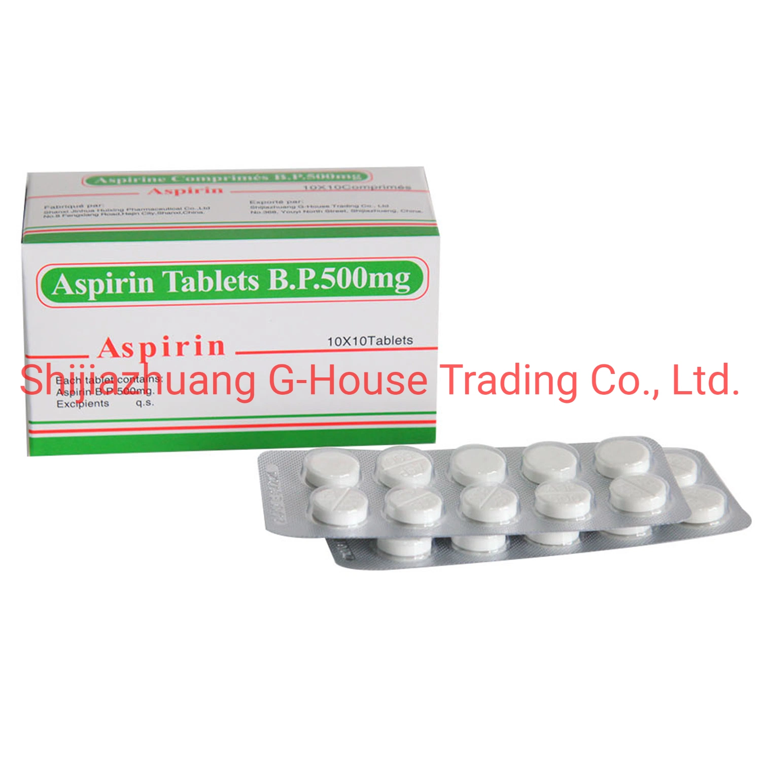 Comprimidos de aspirina 500 mg medicamentos acabados farmacêuticos Drug