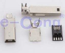 Mini USB Lötanschluss On-the-Go (OTG) Mini-B Stecker