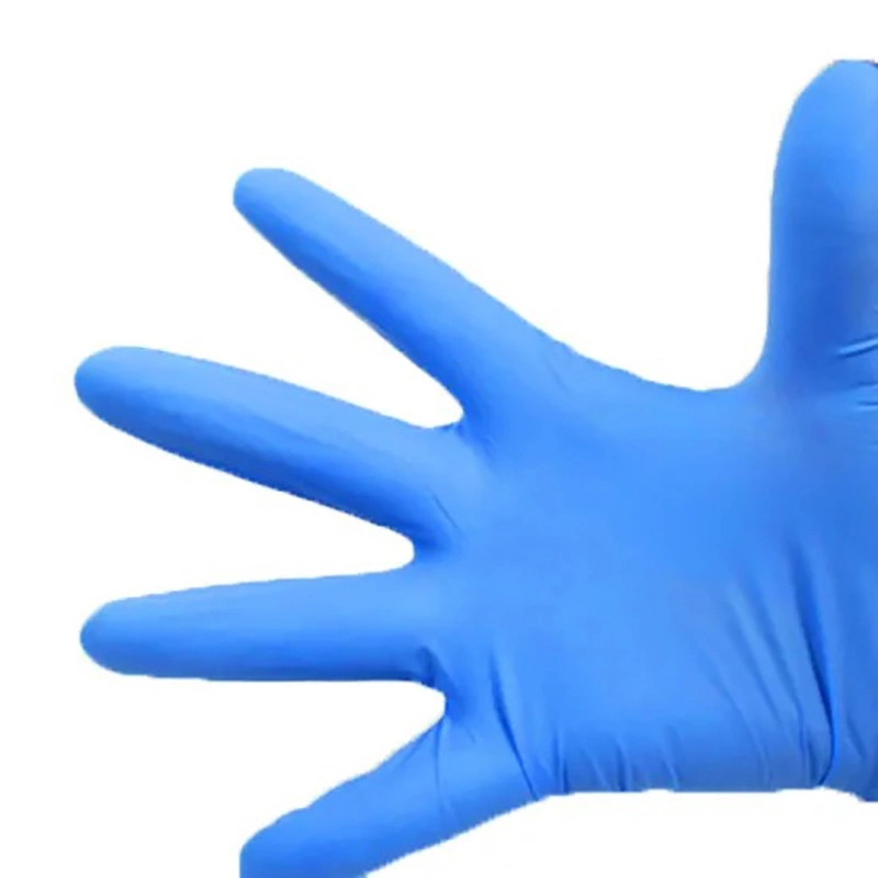 Guantes quirúrgicos desechables azul guantes de nitrilo sin polvo guantes médicos