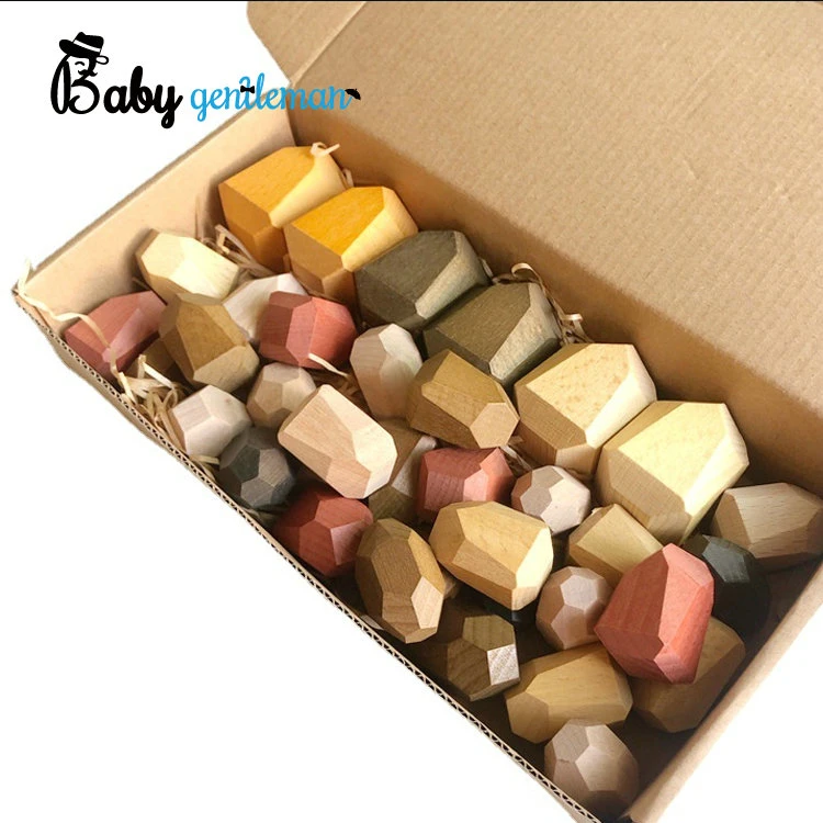 Stacking Balancing Toy Building Blocks Wooden Balance Stones for Kids Z13375D