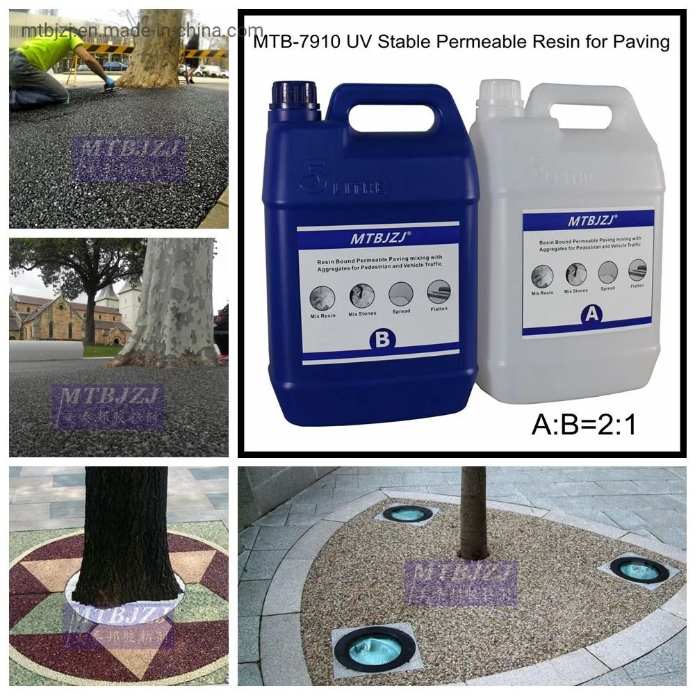 Cost Effective Water Permeable Epoxy Resin Pebble Stone Bond Coat for Park Tree Pit Garden Pavement Epoxy