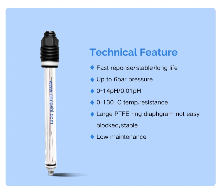 Online Industrial Glass Body pH Probe Sensor Electrode in General Industry Use