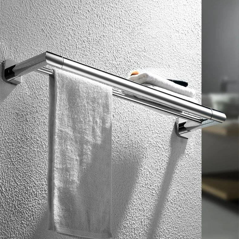 23.6 Inches 600mm Double Towel Bar for Bathroom Towel Holder Double Towel Rail Solid Brass Polished Chrome