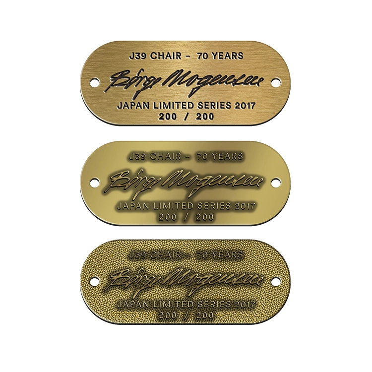 OEM Brass Copper Metal Label for Fashion Clothing Handbag Shoes Appliance Furniture Kitchenware Door Product Plate Badge Company Logo Name Pin Dog Key Tag