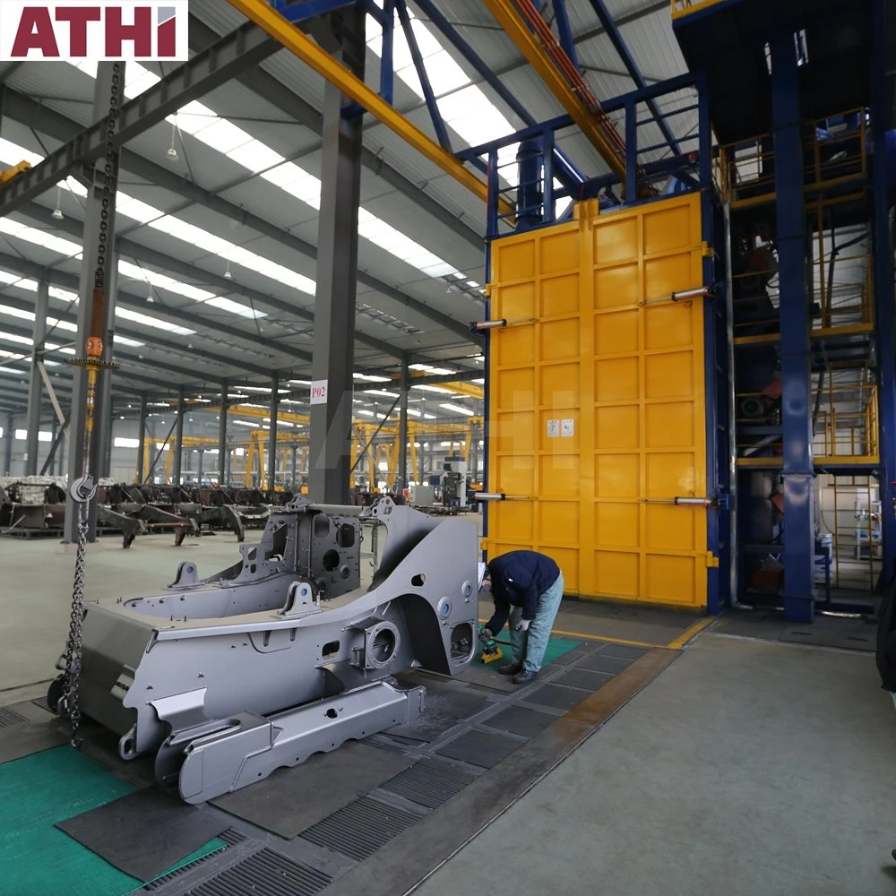 Athi Automatic Tunnel Shot Blasting Machine with Agricultural Machinery Shell Spraying Line