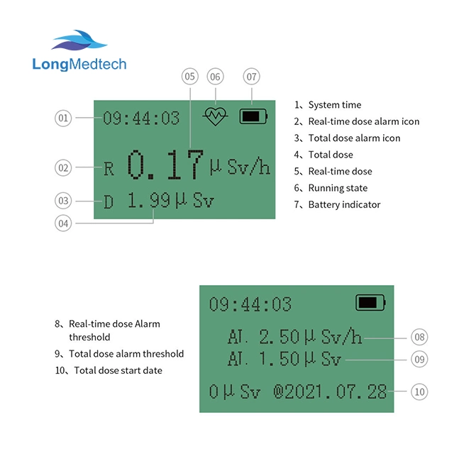 Personal Radiation Detector Potable Beta Ray Gamma Ray Dosimeter Nuclear Radiation Meter