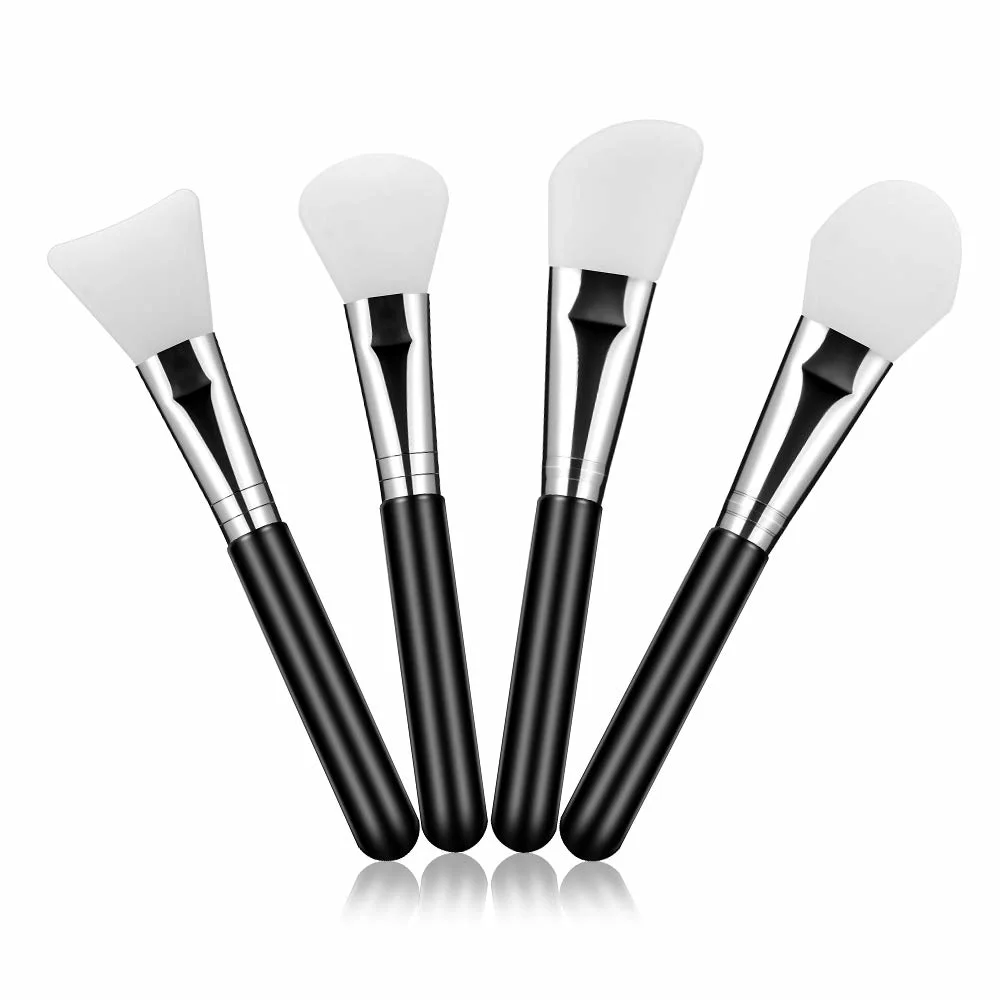 4 PCS Silicone Face Mask Brush, Mask Beauty Tool Soft Silicone Facial Mud Mask Brush Applicator Hairless Body Lotion and Body Butter Makeup Brush