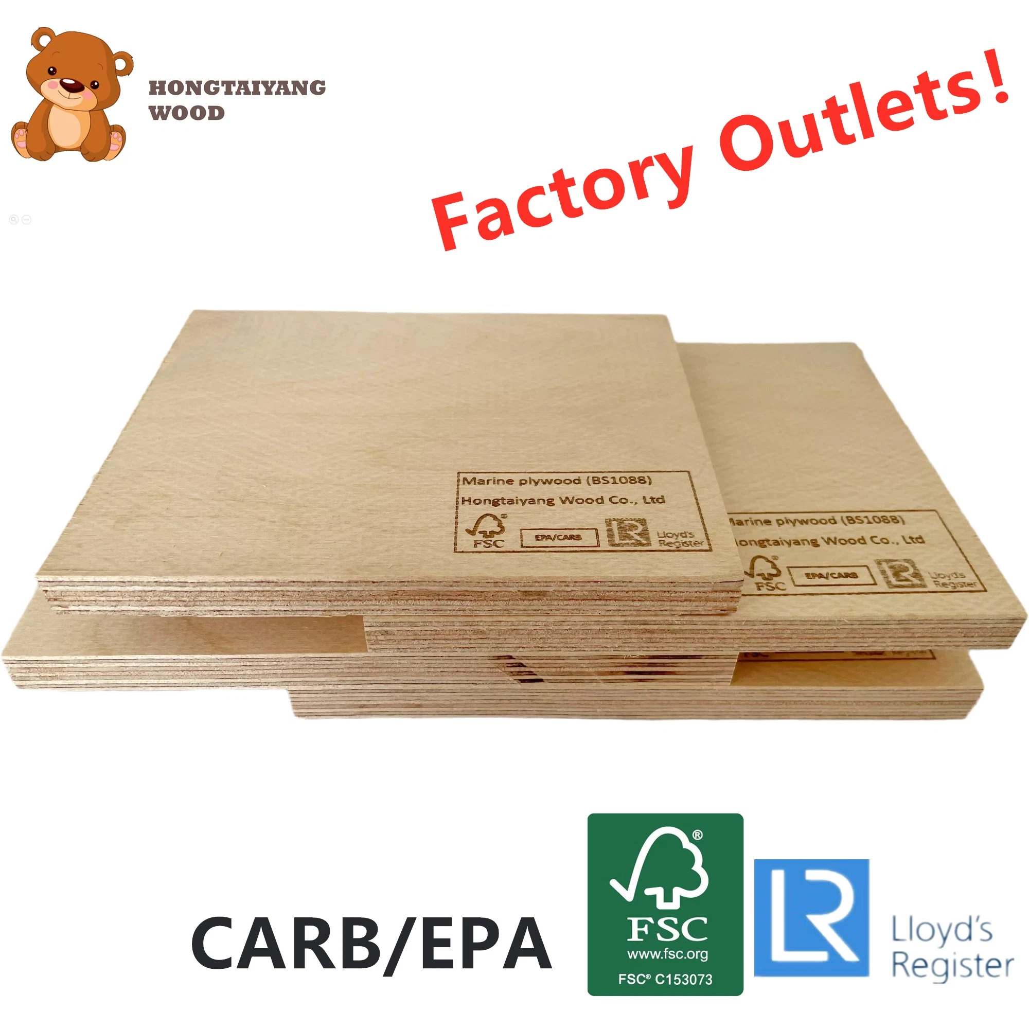 Fsc Lloyds Register&EPA/Carb Certified Factory 3/6/9/12/15/18/21/25/28/30/36mm Marine Plywood