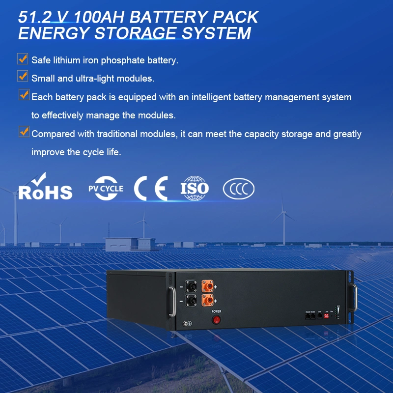 Smart Solar Battery 51.2V 100ah 200ah LiFePO4 5kwh 10kwh 20kwh Energy Storage Lithium Battery