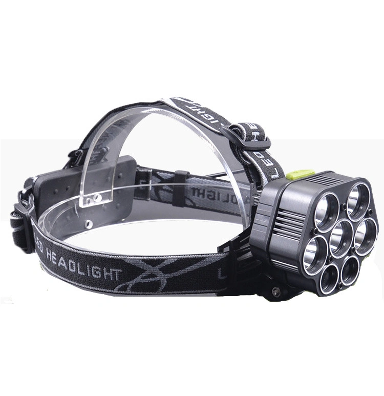 The New 7LED Night Fishing USB Charging Glare Headlight 5t6 Head-Mounted Riding Headlight