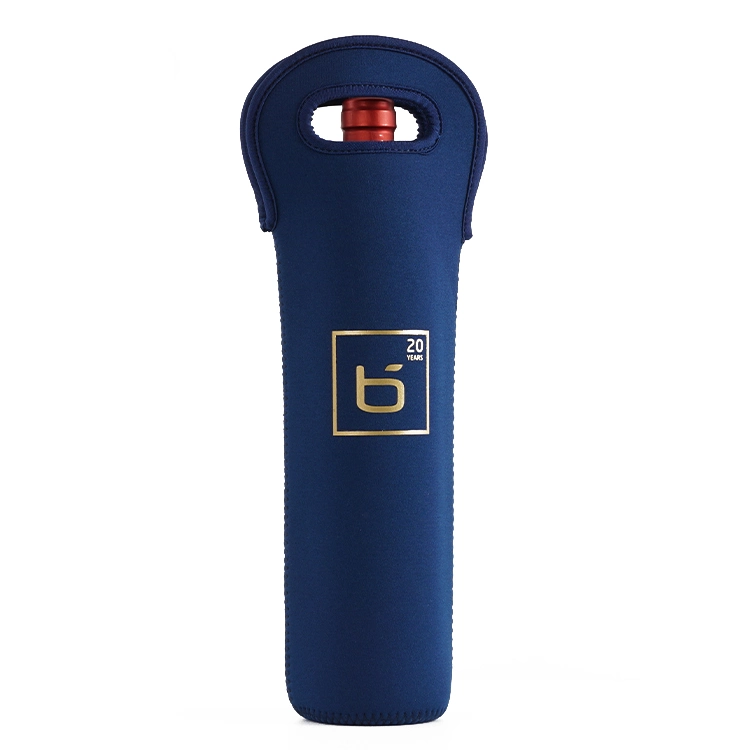 Sublimation Portable Wine Tote Holders Wine Bag Carriers Insulated Neoprene 750ml Wine Bottle Holder Cooler