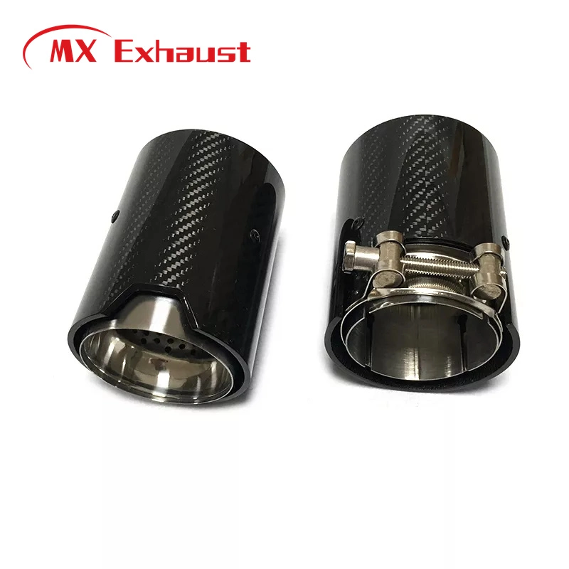 Popular Single Outlet Stainless Steel Carbon Fiber Exhaust Muffler Tail Pipe for Car Exhaust System