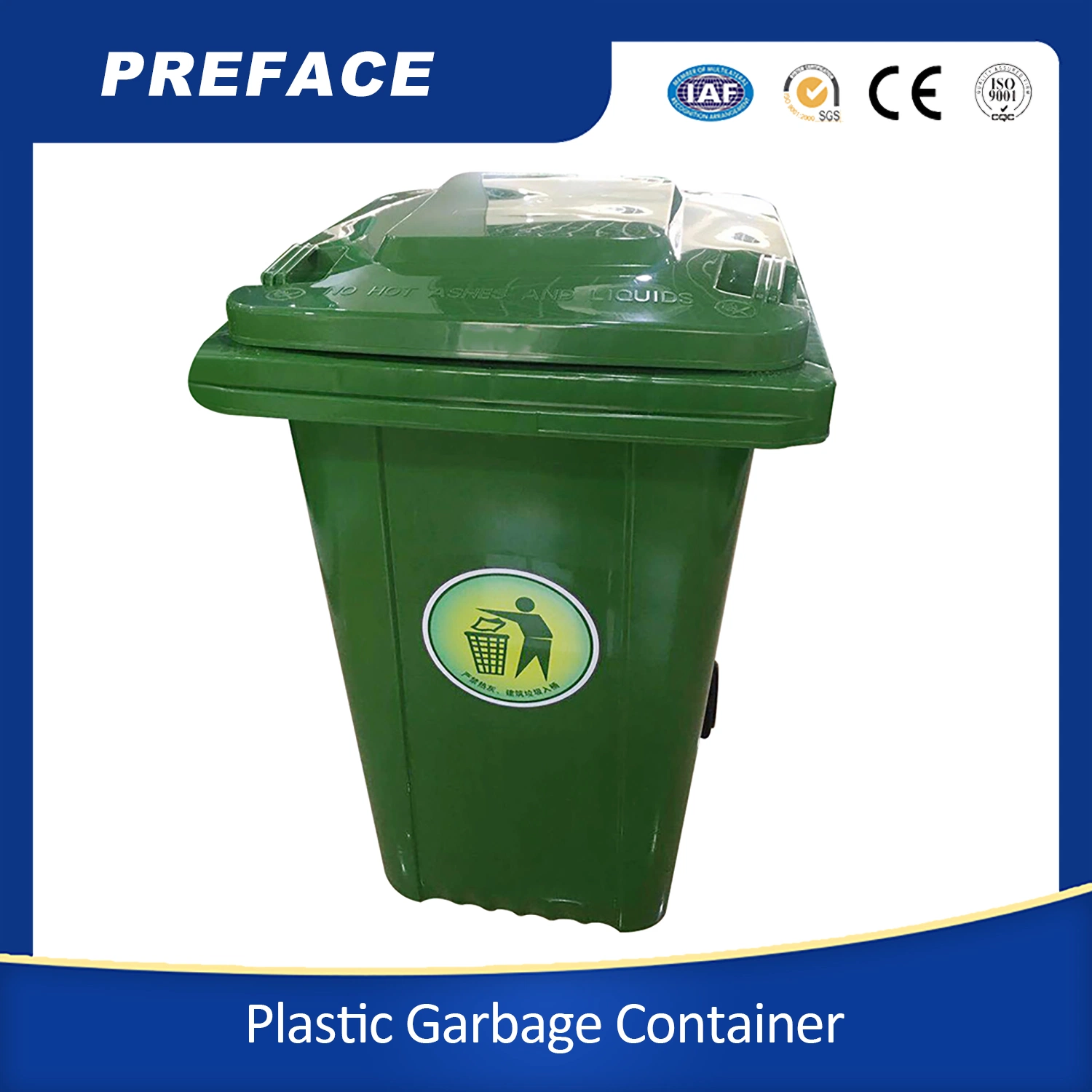 Großhandel Heavy Duty Outdoor 120L Recycling HDPE Mülleimer Plastikmüll Behälter mit Fußpedal