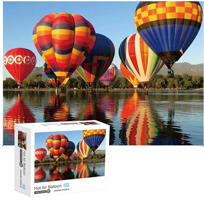 OEM / ODM Heißluftballon Malerei schöne Art Block Custom Design 1000 Stück Jigsaw Sublimation Adult Puzzles Werbegeschenk