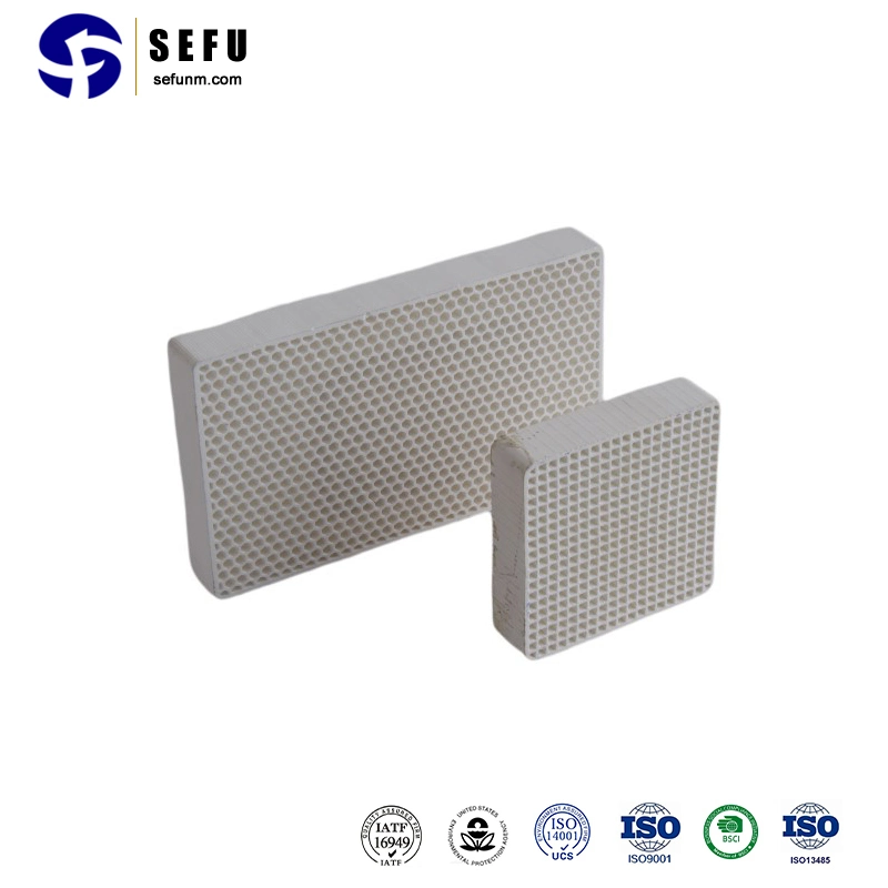 Sefu segmentado China Hoja de sierra de los fabricantes de Cerámica de carburo de silicio en panal de cerámica, cerámica en forma de panal de RTO de fundición de filtro de cerámica cuadrado