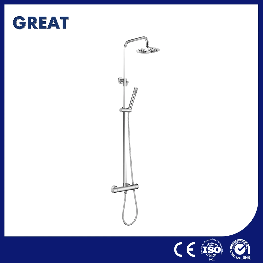 Great 3 Way Shower Faucet High-Quality Corner Mounted Shower Column China GLS4926 Wall Mounted Shower Column Brushed Rainfall Shower Panel Manufacturer