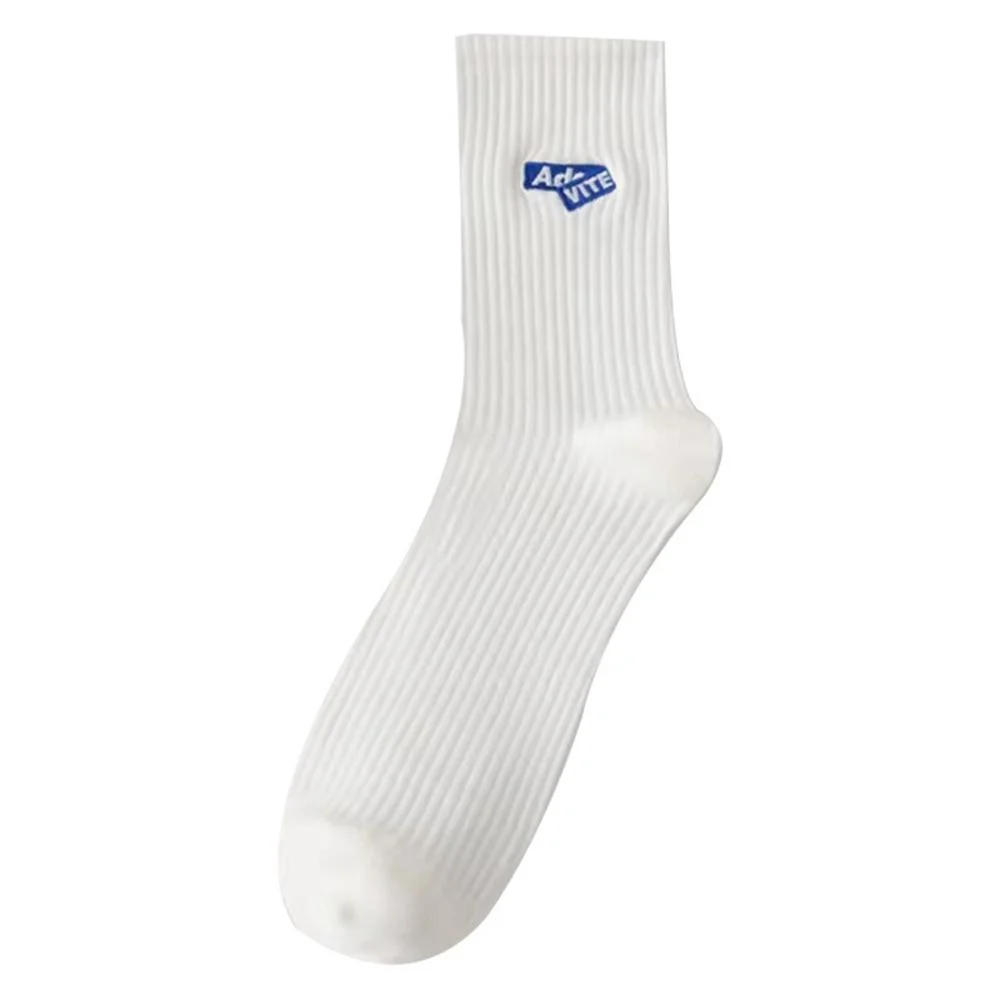 High quality/High cost performance Crew Plain Knit Embroidery Logo Custom Embroidered Cotton Socks