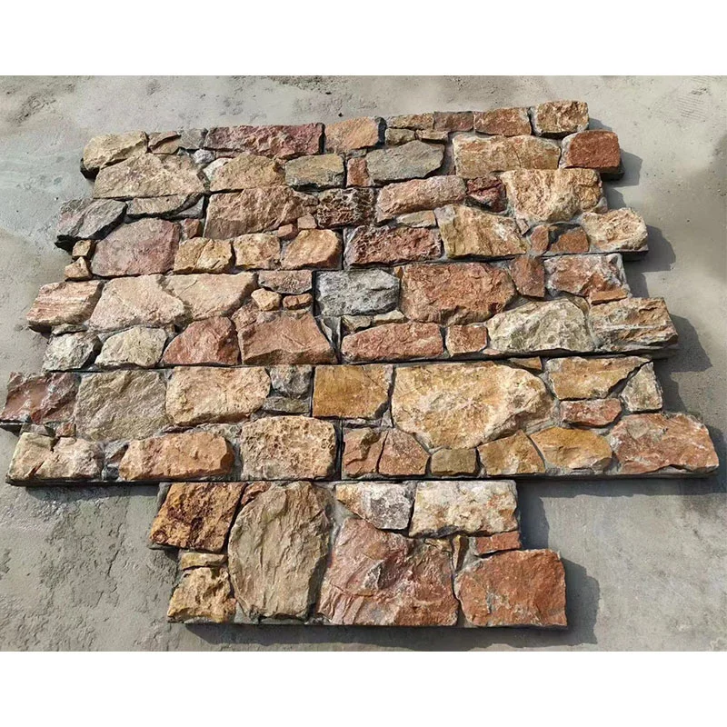 Muti Colours Gray/Rusty/Black Quartzite Ledge Culture Stacked Stone Slate for Preço de decoração ao ar livre