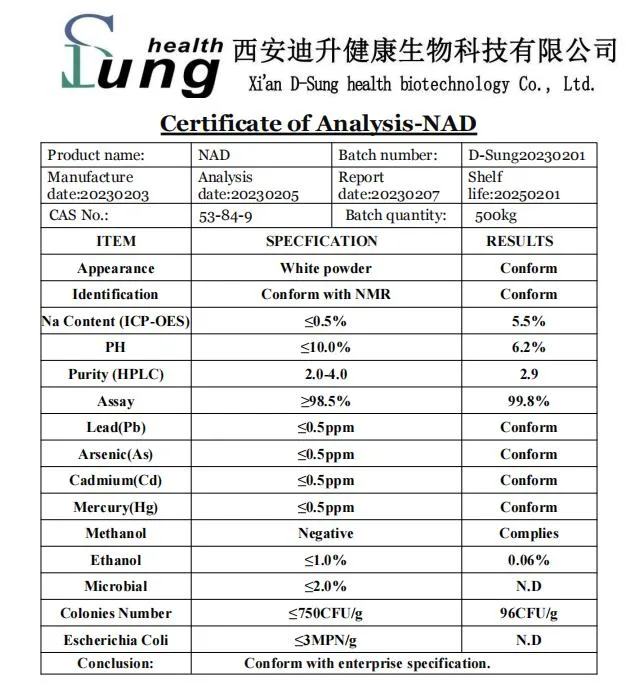 Pharmaceutical Intermediate Nad Powder CAS 53-84-9 Anti-Aging Nad Powder Cosmetic Additive Nad Powder