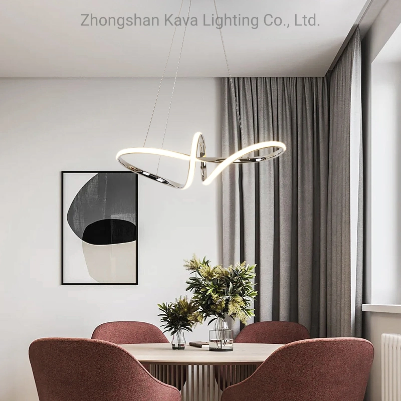 Modern Home Decor Energy Saving Lamp Interior Lighting Chrome Color LED Chandelier